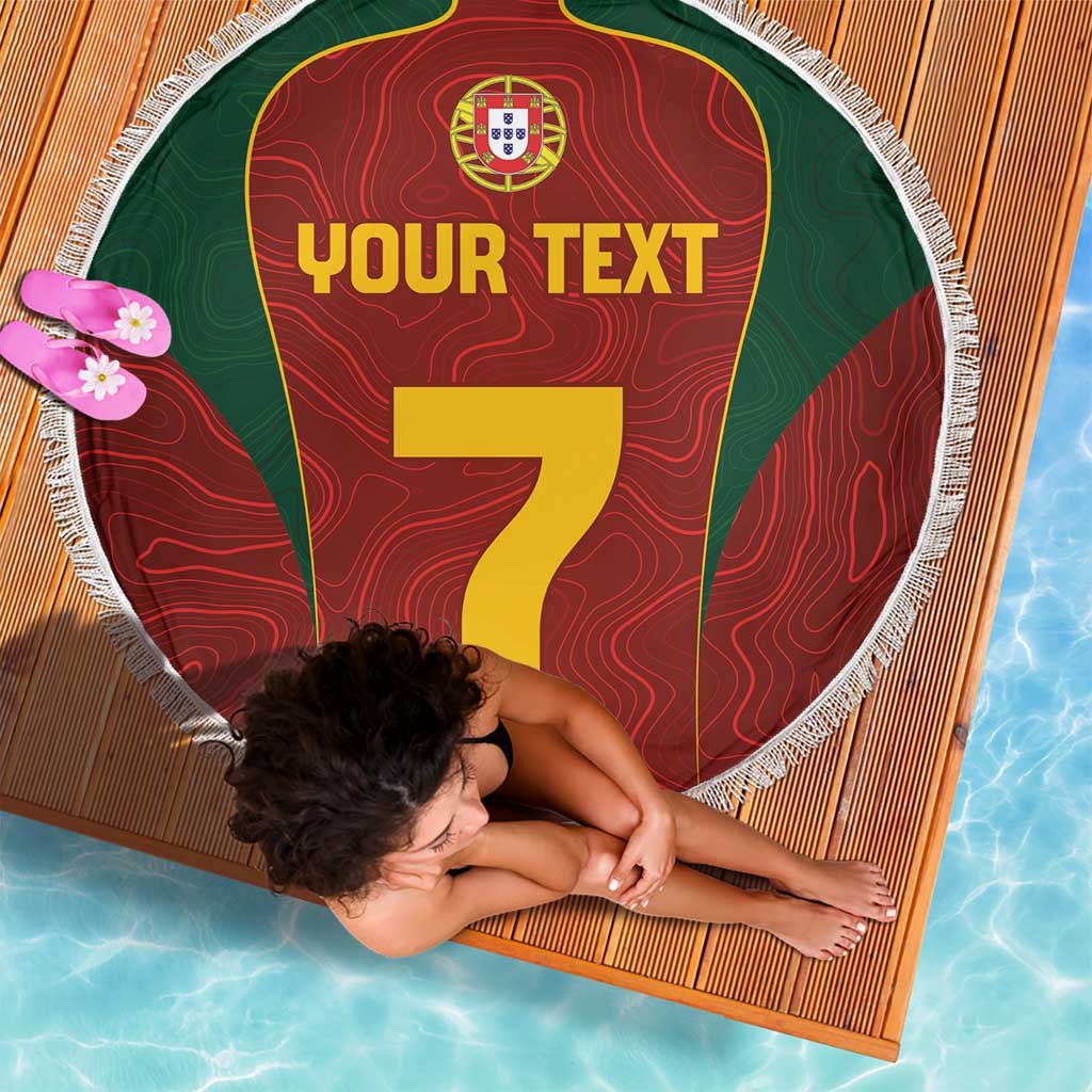 Custom Portugal Football Beach Blanket A Selecao das Quinas