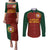 Custom Portugal Football Couples Matching Puletasi and Long Sleeve Button Shirt A Selecao das Quinas