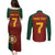 Custom Portugal Football Couples Matching Puletasi and Long Sleeve Button Shirt A Selecao das Quinas