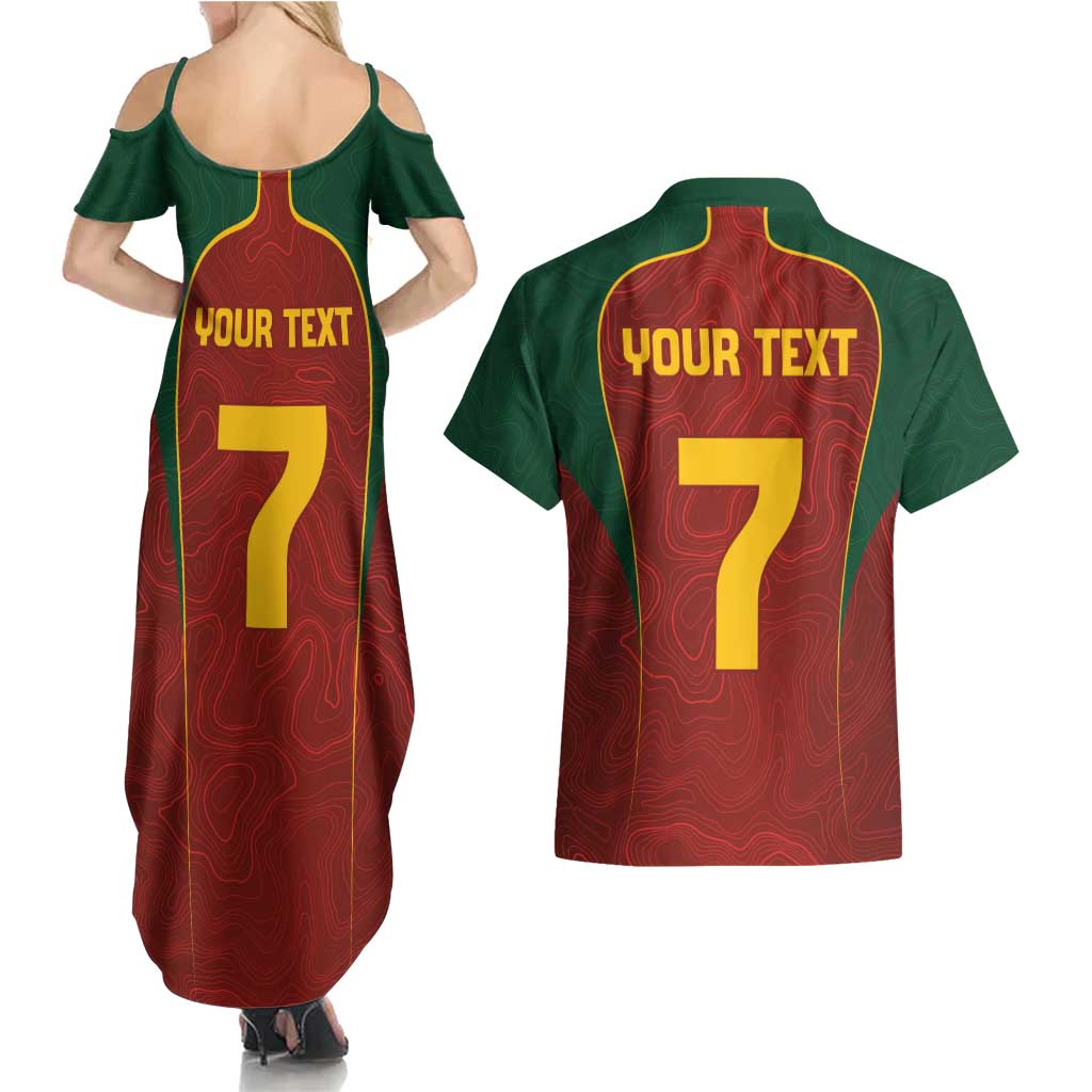Custom Portugal Football Couples Matching Summer Maxi Dress and Hawaiian Shirt A Selecao das Quinas