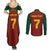 Custom Portugal Football Couples Matching Summer Maxi Dress and Long Sleeve Button Shirt A Selecao das Quinas