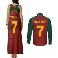 Custom Portugal Football Couples Matching Tank Maxi Dress and Long Sleeve Button Shirt A Selecao das Quinas
