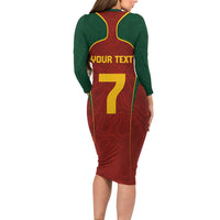 Custom Portugal Football Family Matching Long Sleeve Bodycon Dress and Hawaiian Shirt A Selecao das Quinas