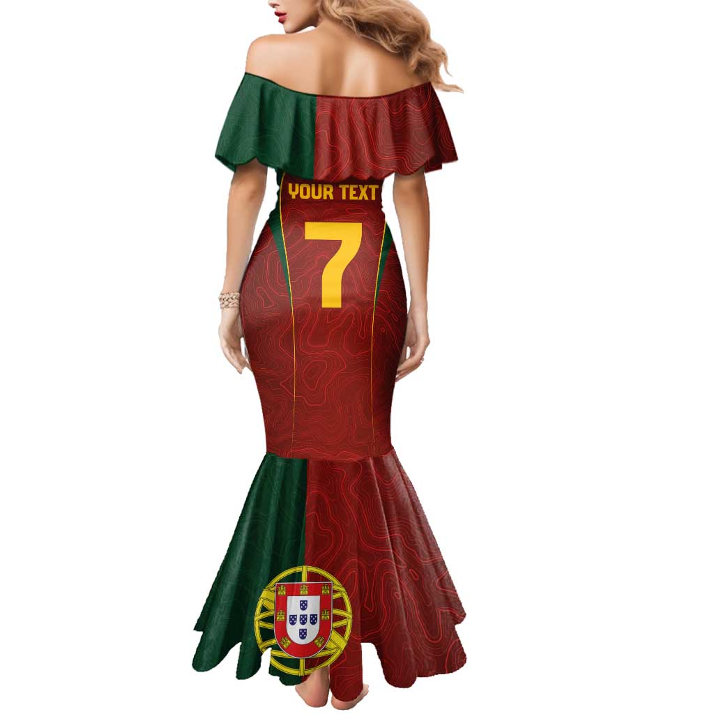 Custom Portugal Football Family Matching Mermaid Dress and Hawaiian Shirt A Selecao das Quinas
