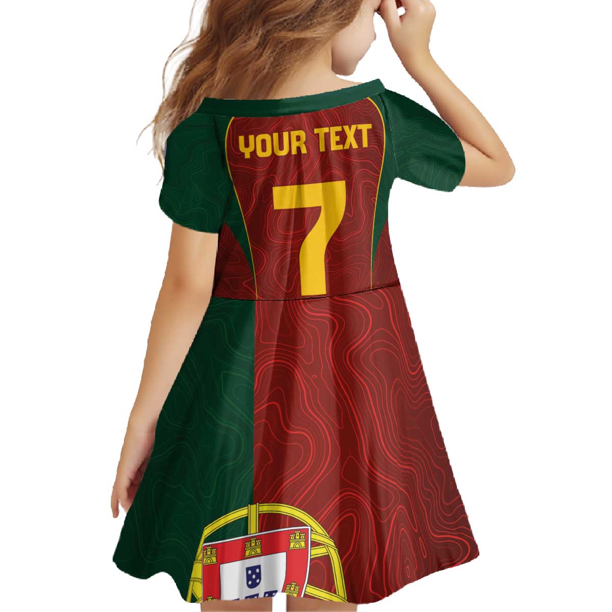 Custom Portugal Football Family Matching Off The Shoulder Long Sleeve Dress and Hawaiian Shirt A Selecao das Quinas
