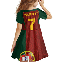 Custom Portugal Football Family Matching Off The Shoulder Long Sleeve Dress and Hawaiian Shirt A Selecao das Quinas