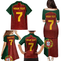 Custom Portugal Football Family Matching Puletasi and Hawaiian Shirt A Selecao das Quinas