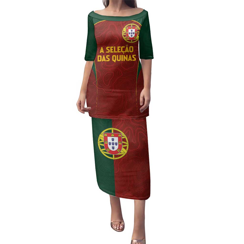 Custom Portugal Football Family Matching Puletasi and Hawaiian Shirt A Selecao das Quinas