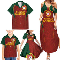 Custom Portugal Football Family Matching Summer Maxi Dress and Hawaiian Shirt A Selecao das Quinas