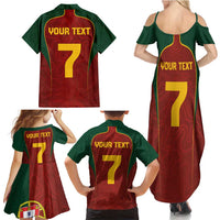 Custom Portugal Football Family Matching Summer Maxi Dress and Hawaiian Shirt A Selecao das Quinas