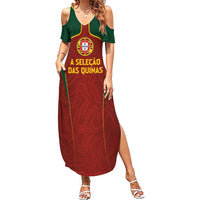 Custom Portugal Football Family Matching Summer Maxi Dress and Hawaiian Shirt A Selecao das Quinas