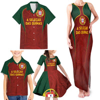 Custom Portugal Football Family Matching Tank Maxi Dress and Hawaiian Shirt A Selecao das Quinas
