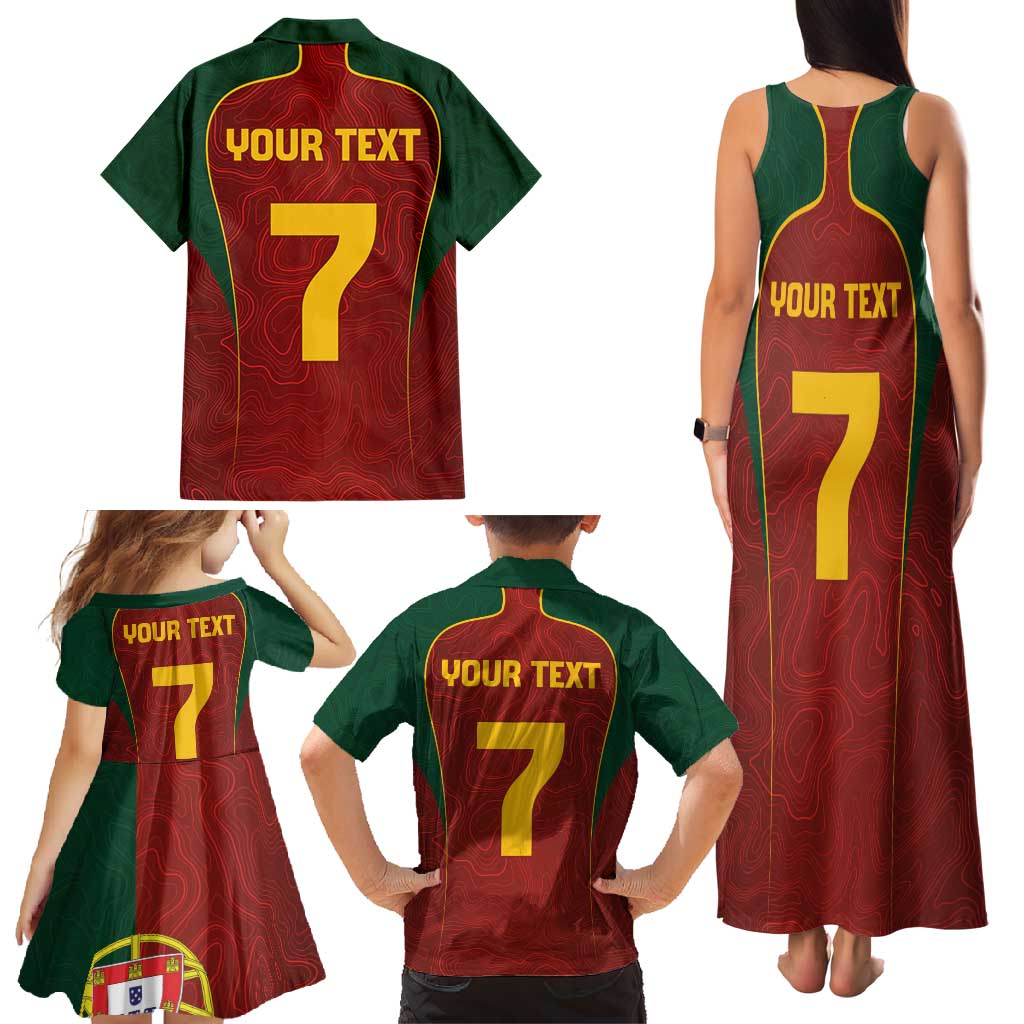 Custom Portugal Football Family Matching Tank Maxi Dress and Hawaiian Shirt A Selecao das Quinas
