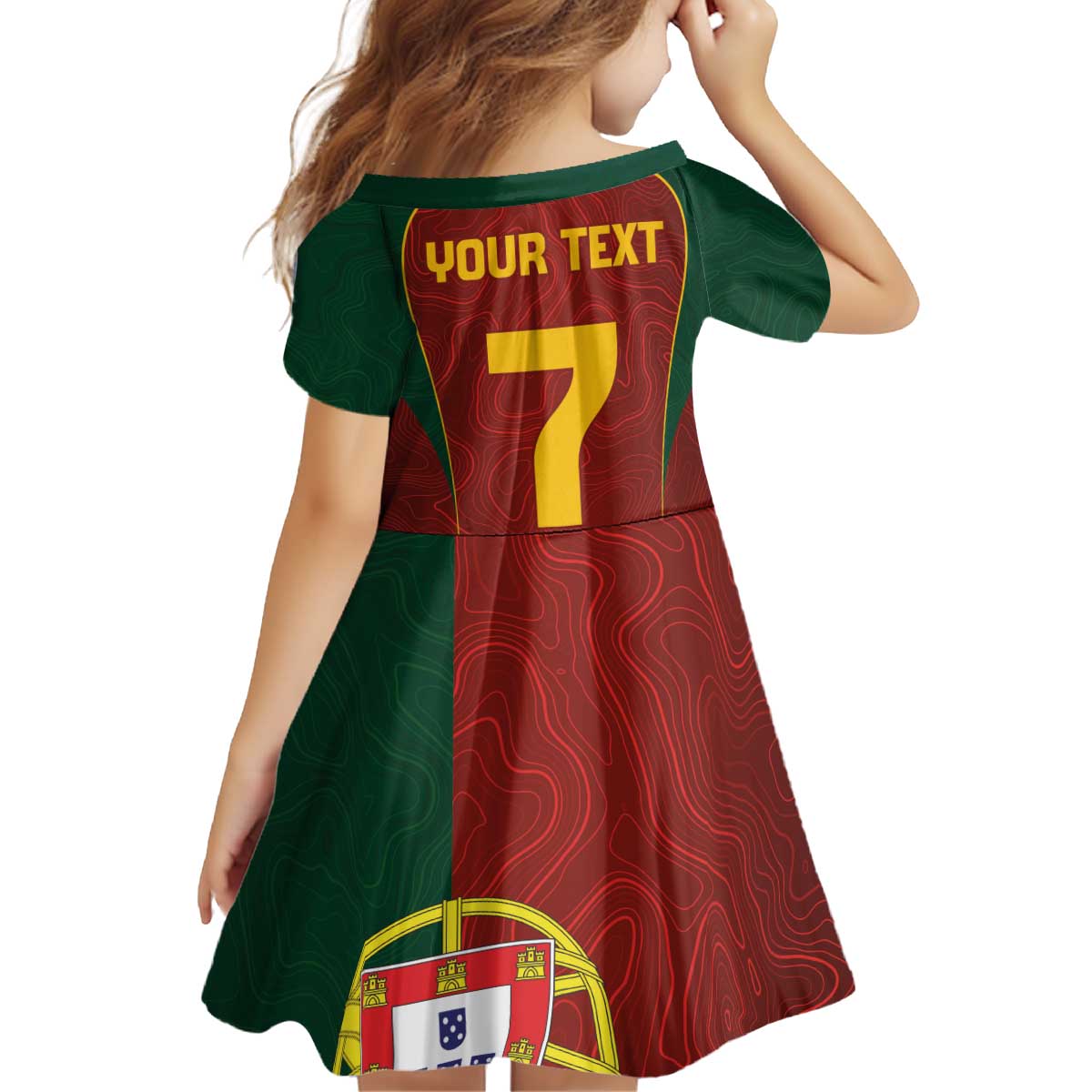 Custom Portugal Football Kid Short Sleeve Dress A Selecao das Quinas