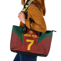 Custom Portugal Football Leather Tote Bag A Selecao das Quinas