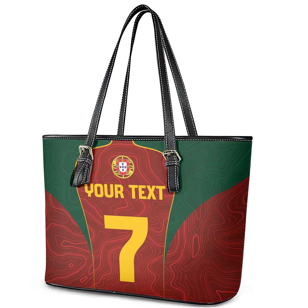 Custom Portugal Football Leather Tote Bag A Selecao das Quinas