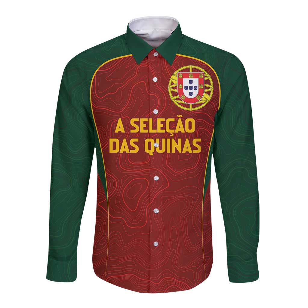Custom Portugal Football Long Sleeve Button Shirt A Selecao das Quinas