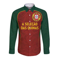 Custom Portugal Football Long Sleeve Button Shirt A Selecao das Quinas