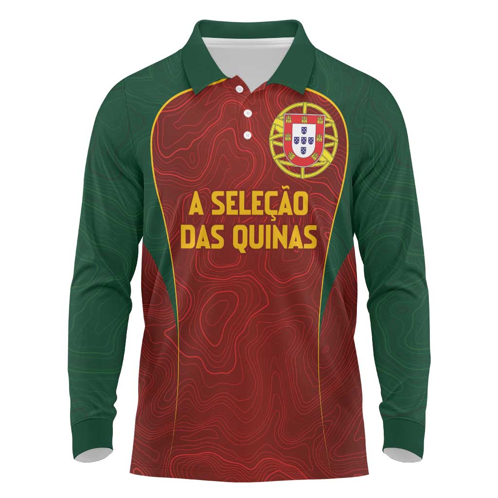 Custom Portugal Football Long Sleeve Polo Shirt A Selecao das Quinas