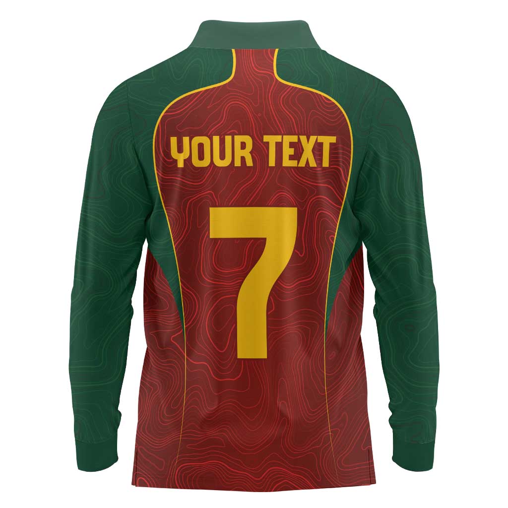 Custom Portugal Football Long Sleeve Polo Shirt A Selecao das Quinas