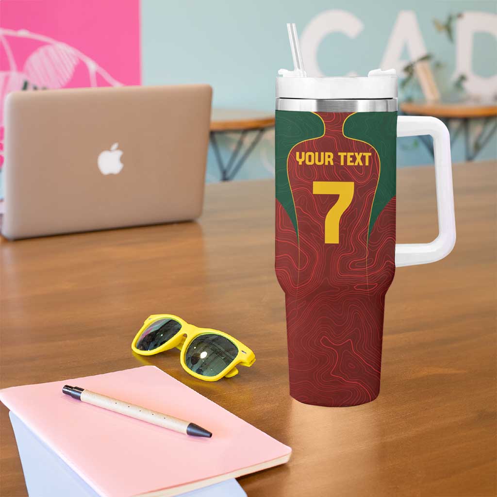Custom Portugal Football Tumbler With Handle A Selecao das Quinas
