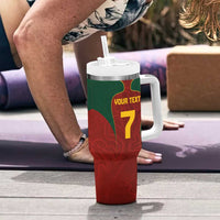 Custom Portugal Football Tumbler With Handle A Selecao das Quinas