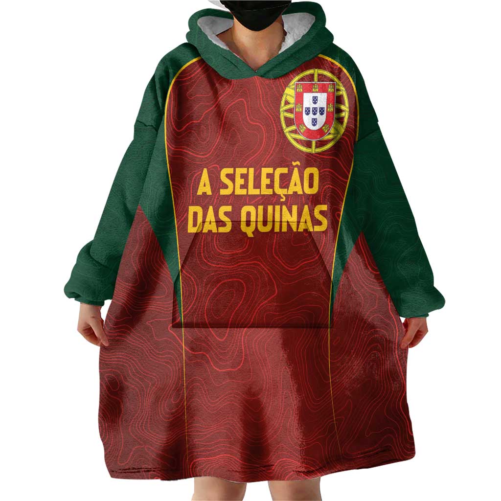 Custom Portugal Football Wearable Blanket Hoodie A Selecao das Quinas