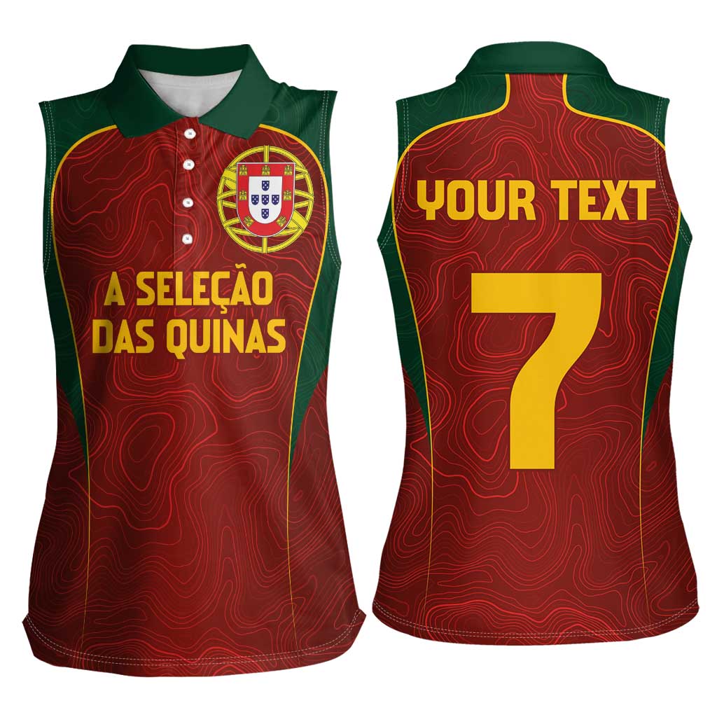 Custom Portugal Football Women Sleeveless Polo Shirt A Selecao das Quinas