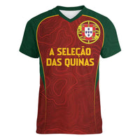 Custom Portugal Football Women V-Neck T-Shirt A Selecao das Quinas