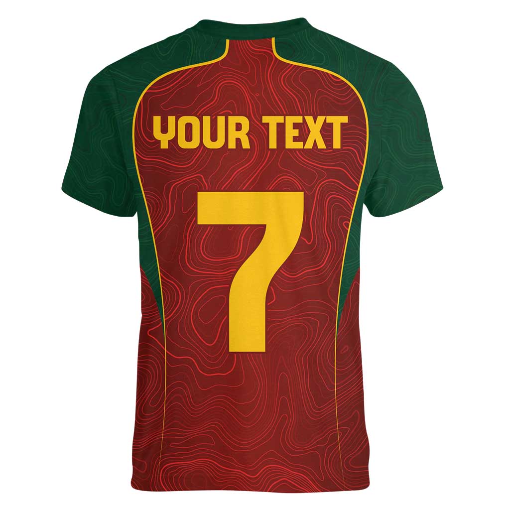 Custom Portugal Football Women V-Neck T-Shirt A Selecao das Quinas