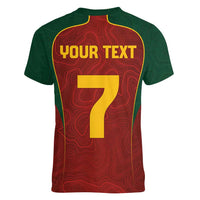 Custom Portugal Football Women V-Neck T-Shirt A Selecao das Quinas