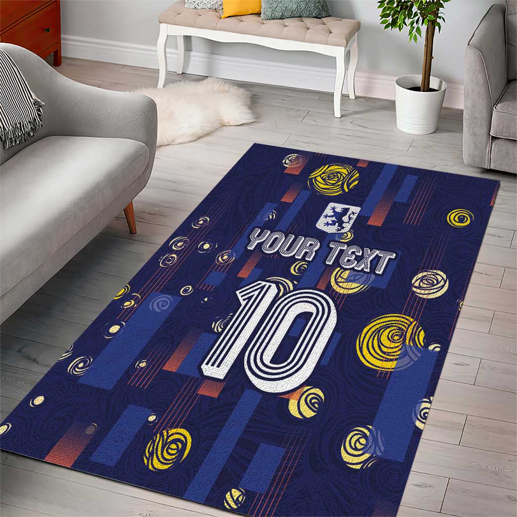 Custom Netherlands Football Area Rug Starry Night Style