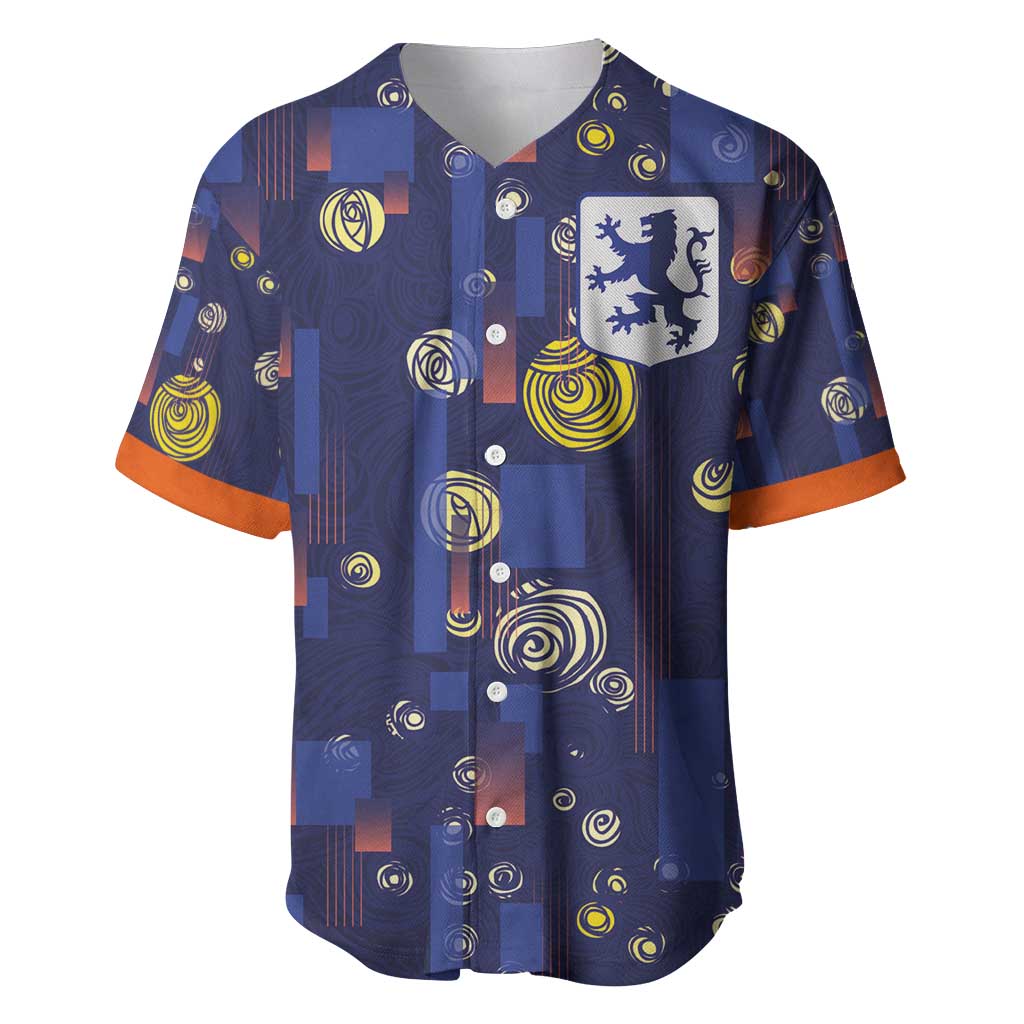 Custom Netherlands Football Baseball Jersey Starry Night Style