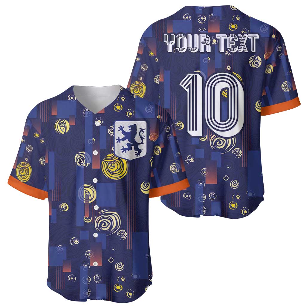 Custom Netherlands Football Baseball Jersey Starry Night Style