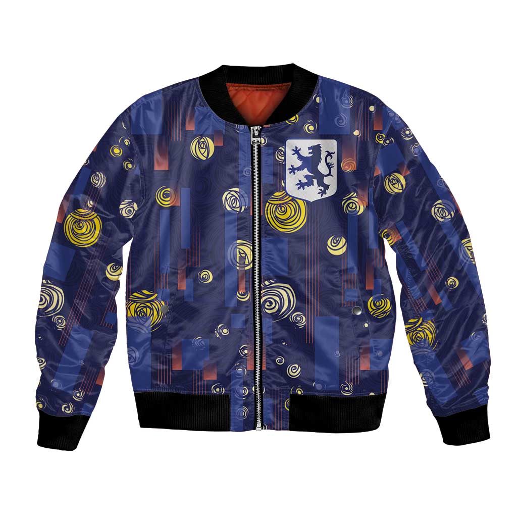 Custom Netherlands Football Bomber Jacket Starry Night Style