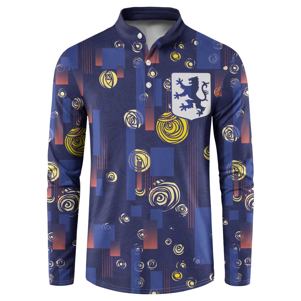 Custom Netherlands Football Button Sweatshirt Starry Night Style