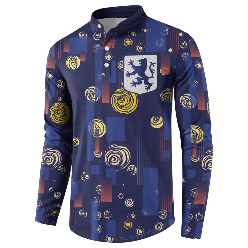 Custom Netherlands Football Button Sweatshirt Starry Night Style