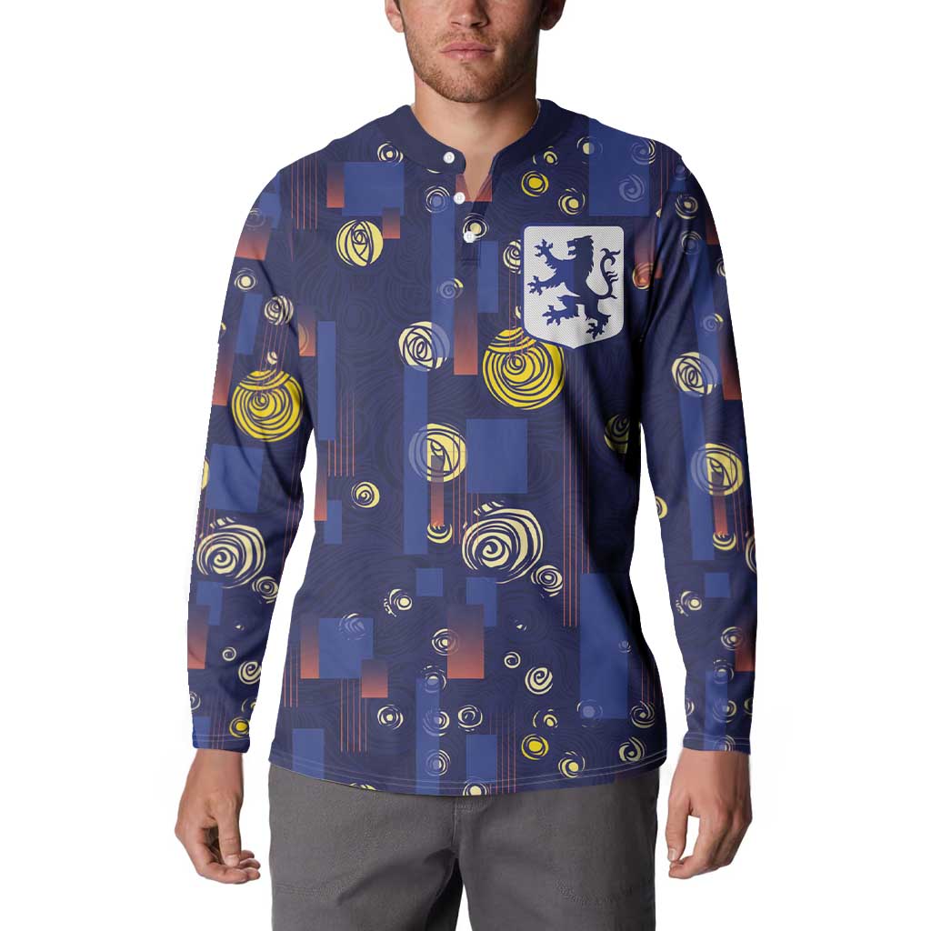 Custom Netherlands Football Button Sweatshirt Starry Night Style