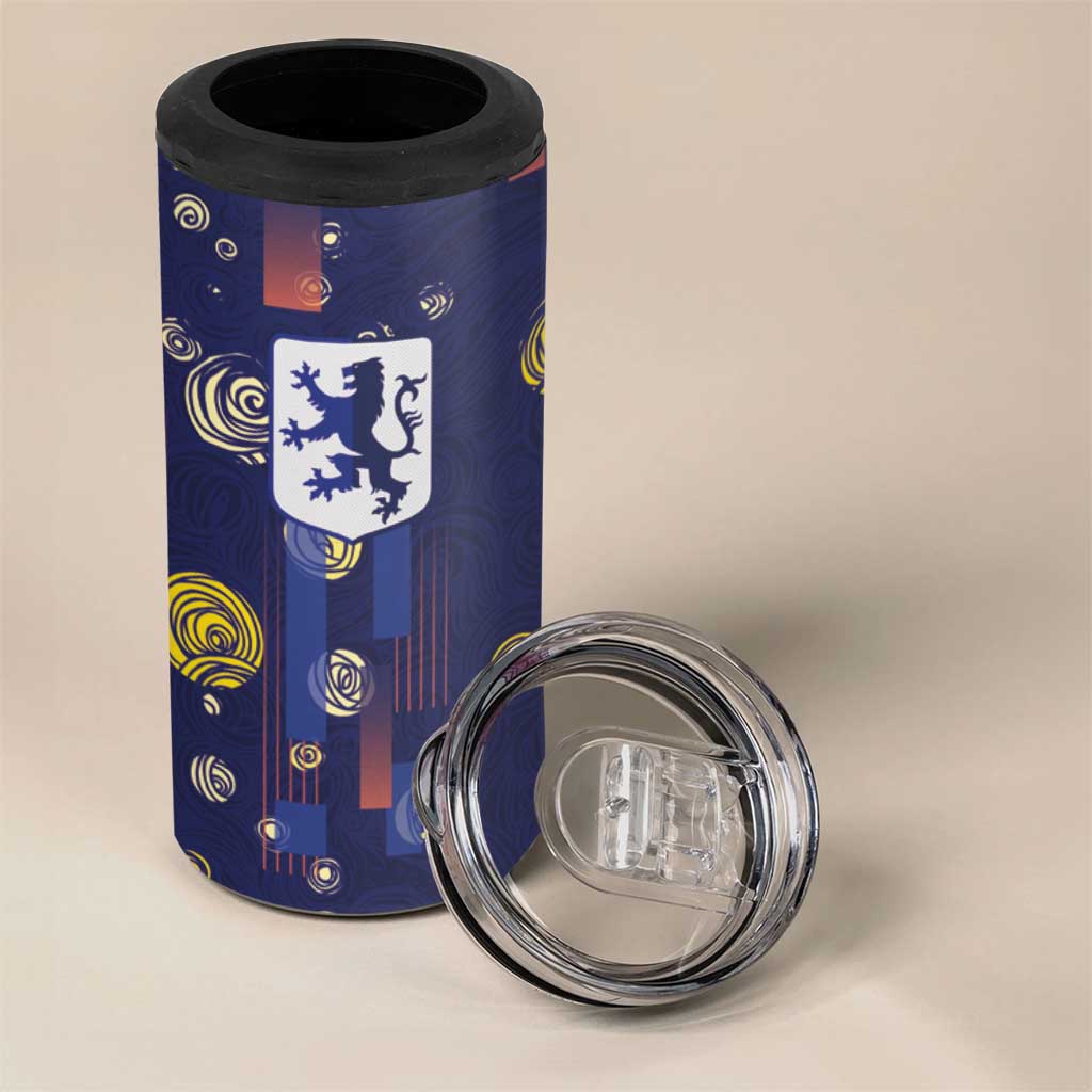 Custom Netherlands Football 4 in 1 Can Cooler Tumbler Starry Night Style