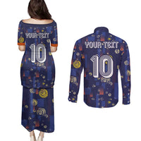 Custom Netherlands Football Couples Matching Puletasi and Long Sleeve Button Shirt Starry Night Style