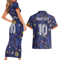 Custom Netherlands Football Couples Matching Short Sleeve Bodycon Dress and Hawaiian Shirt Starry Night Style