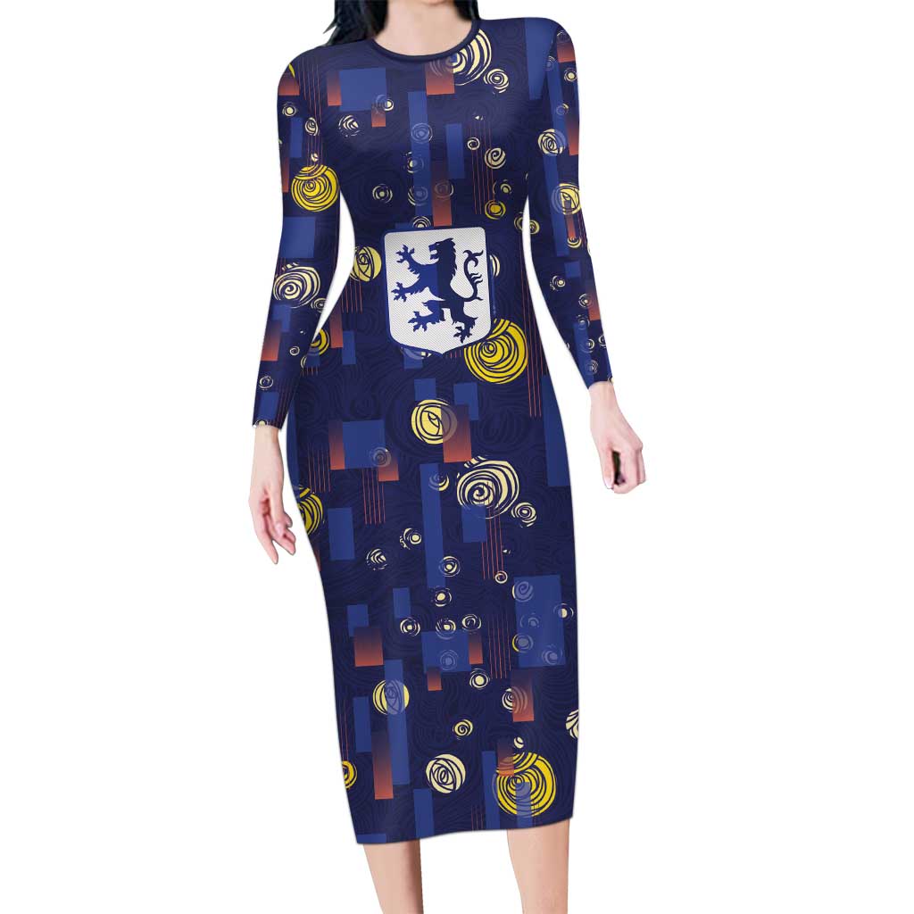 Custom Netherlands Football Family Matching Long Sleeve Bodycon Dress and Hawaiian Shirt Starry Night Style