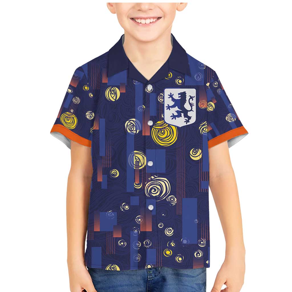 Custom Netherlands Football Family Matching Mermaid Dress and Hawaiian Shirt Starry Night Style