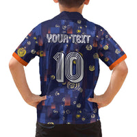 Custom Netherlands Football Family Matching Off The Shoulder Long Sleeve Dress and Hawaiian Shirt Starry Night Style