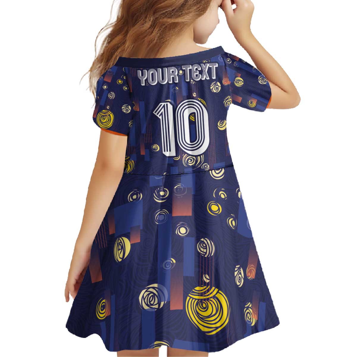 Custom Netherlands Football Family Matching Off The Shoulder Long Sleeve Dress and Hawaiian Shirt Starry Night Style