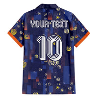 Custom Netherlands Football Family Matching Off The Shoulder Long Sleeve Dress and Hawaiian Shirt Starry Night Style