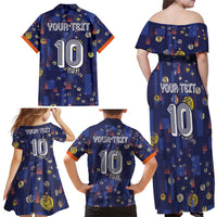 Custom Netherlands Football Family Matching Off Shoulder Maxi Dress and Hawaiian Shirt Starry Night Style