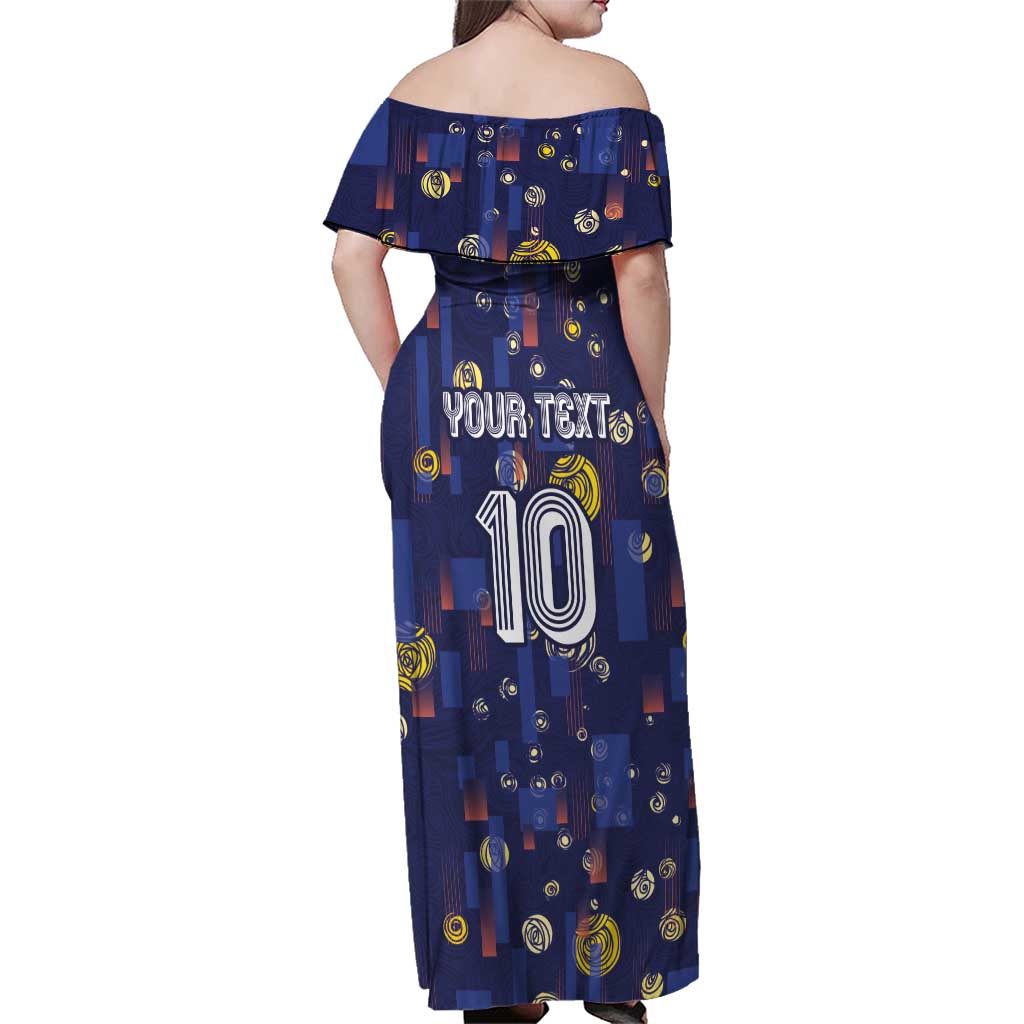 Custom Netherlands Football Family Matching Off Shoulder Maxi Dress and Hawaiian Shirt Starry Night Style