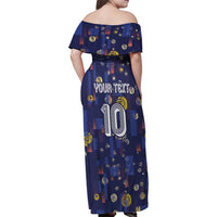 Custom Netherlands Football Family Matching Off Shoulder Maxi Dress and Hawaiian Shirt Starry Night Style