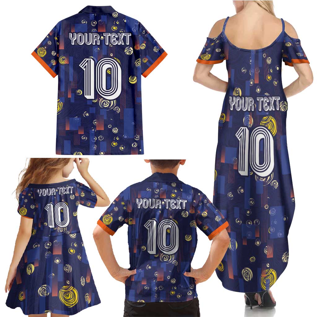 Custom Netherlands Football Family Matching Summer Maxi Dress and Hawaiian Shirt Starry Night Style